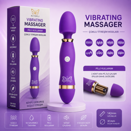 Vibratör 12 Mod Titreşimli Klitoris Vajina Anal Kullanım 14 CM