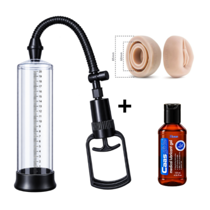 Penis Büyütme Pompası + Vajina Başlık + Kayganlaştırıcı Jel