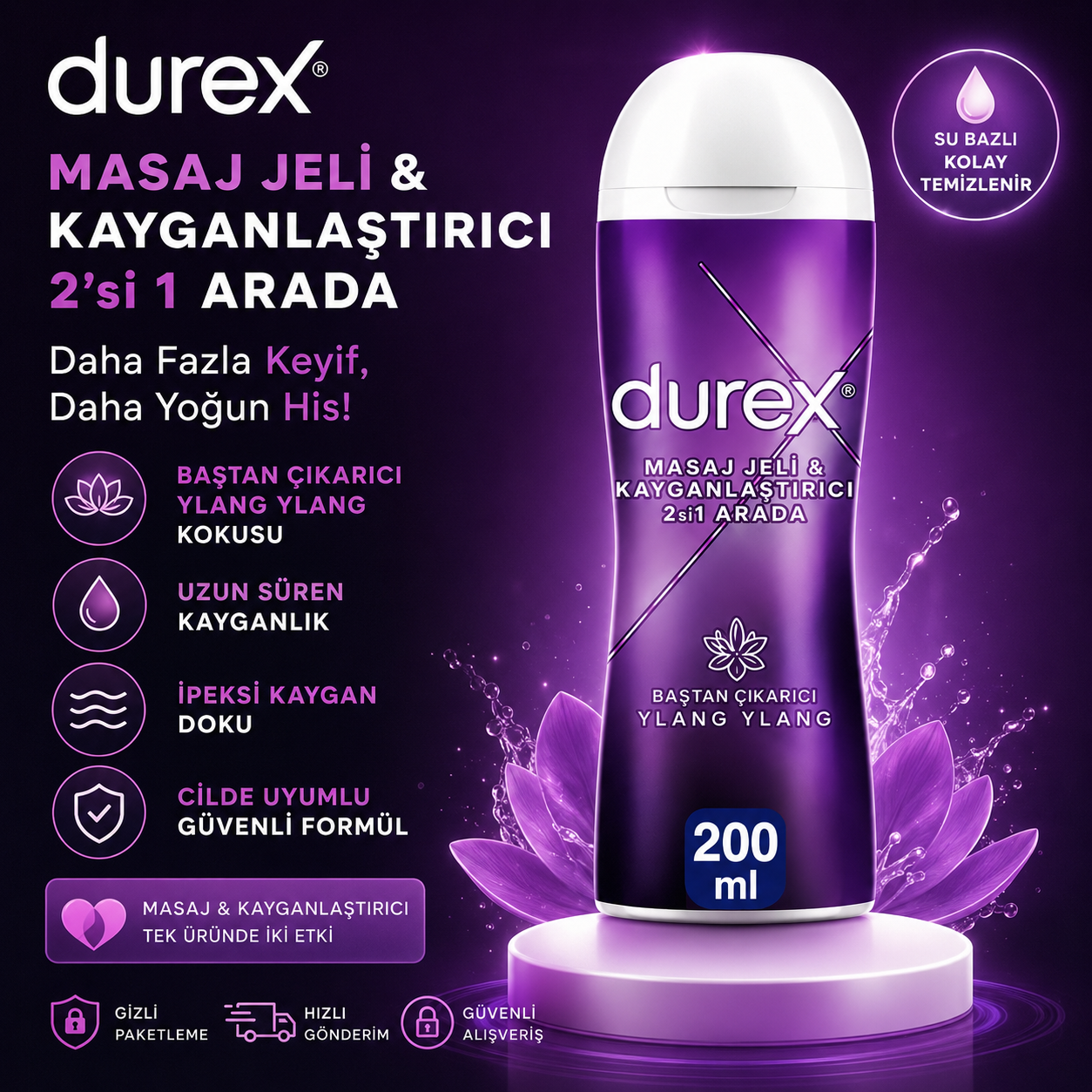Durex Masaj Jeli & Kayganlaştırıcı 2’si 1 Arada – 200 ml - Görsel 2