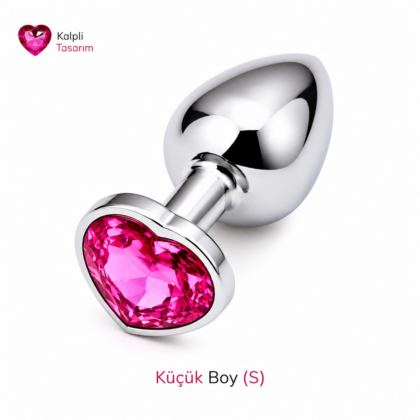 Anal Tıkaç Kalpli Kristal Paslanmaz Çelik Küçük Boy