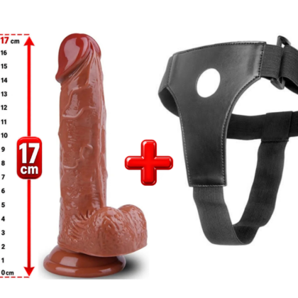 Dildo Belden Bağlamalı Strapon 17 CM Kahverengi