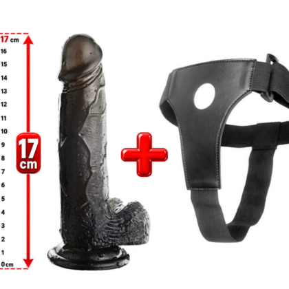 Dildo Belden Bağlamalı Strapon 17 CM Siyah