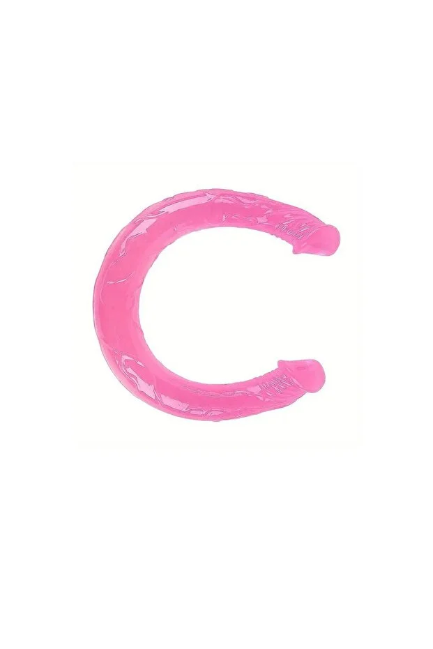 Pembe Çift Başlı Yapay Penis – 35 cm | Tıbbi Silikon | U Şekli | Su Geçirmez - Görsel 2