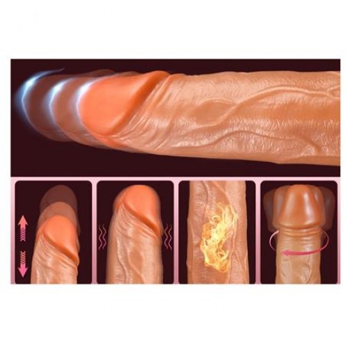 USB Şarjlı Uzaktan Kumandalı 23 cm Titreşimli, Isıtmalı ve İleri Geri Hareketli Dildo - Görsel 3