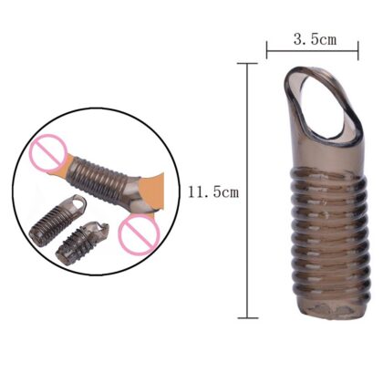 Esnek Silikon Penis ve Testis Kılıfı – Tırtıklı Yüzeyli Sıkılaştırıcı Kılıf 11,5 cm