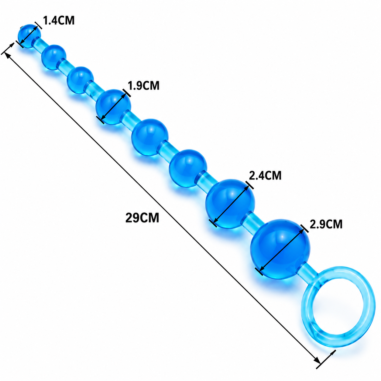 Anal Boncuk Seti – Medikal Silikon | 28 cm | 12–24 mm - Görsel 2